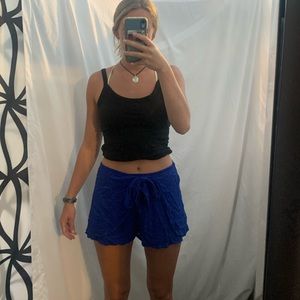 Free People blue flowy wrap/tie shorts